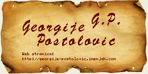 Georgije Postolović vizit kartica